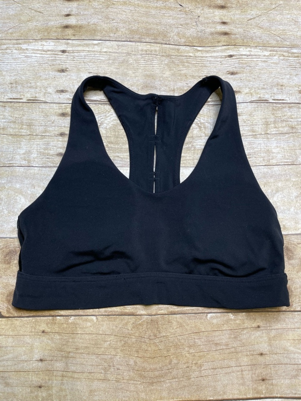 Aerie Offline Black Stretch Medium Support Sports Bra Split Racer Back